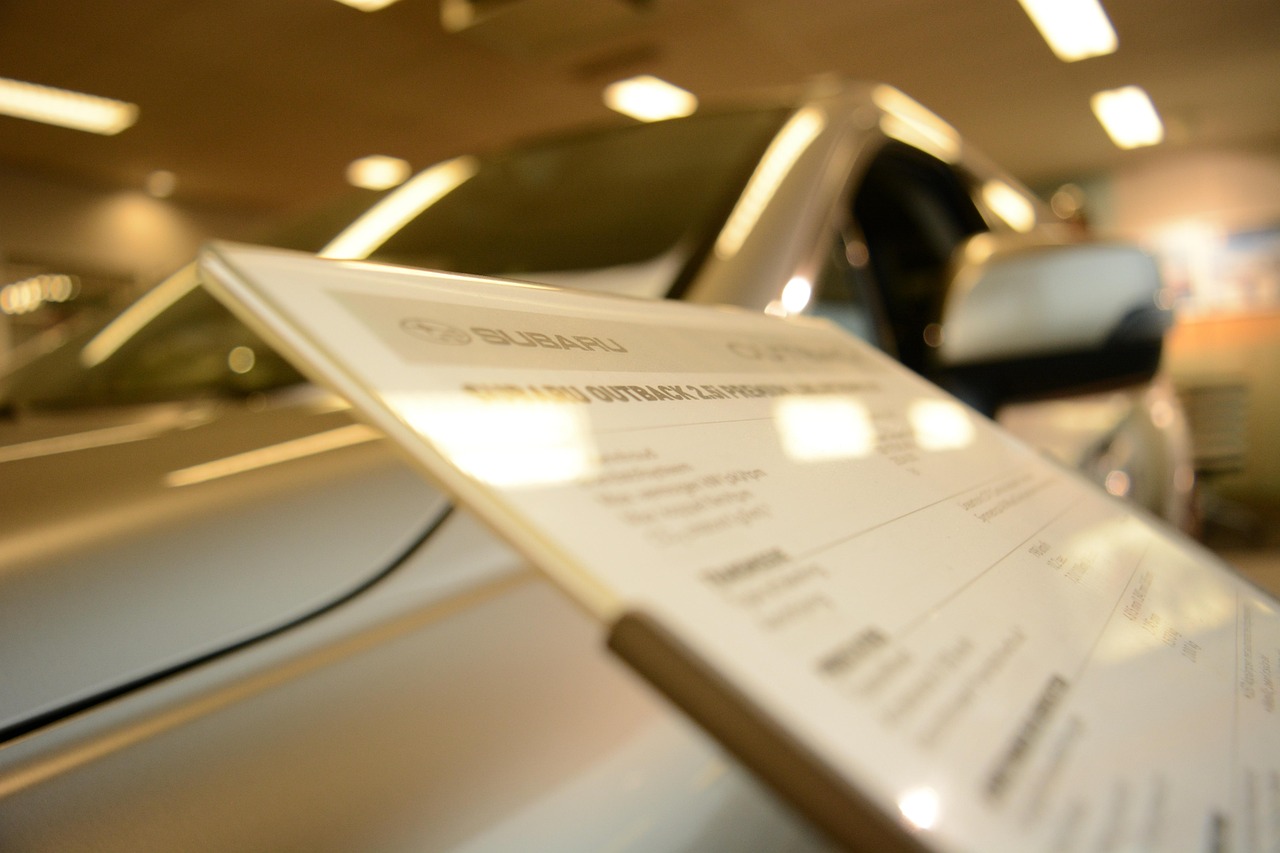Modern car dealership showroom