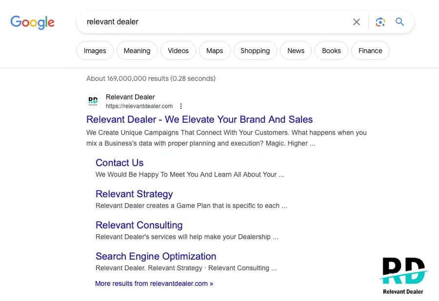Organic Search - Relevant Dealer
