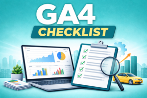 GA4 checklist with dashboard and tools