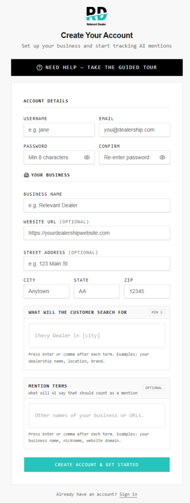 Ai mention tracker tool for car dealers