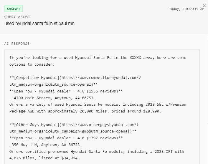 ai for automotive dealers chatGPT